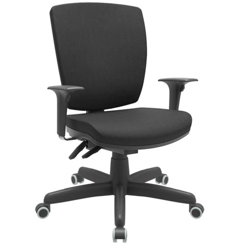Cadeira de Escritório Diretor Office Base Giratória Preto Alta Flexi P03 Poliéster Preto - Lyam Lyam