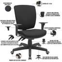 Ver imagem 4 de Cadeira de Escritório Diretor Office Base Giratória Preto Alta Flexi P03 Poliéster Preto - Lyam Lyam