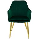 Ver imagem 3 de Kit 2 Cadeiras Poltrona Lines Base Dourada Recepção Sala Decorativa Suede