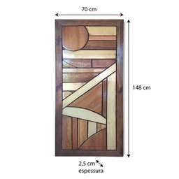 Quadro Painel a Lógica do Caos Madeira Nobre em Alto Relevo Artesanal - 2
