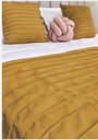 Ver imagem 1 de Peseira Drapeada Line Dupla Face em Veludo Cama Casal Cor:mostarda