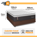 Ver imagem 3 de Cama Box Baú Casal Colchão Casal Catalunha Molas Ensacadas 138x188x36cm