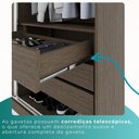 Ver mais imagens de Guarda-roupa Casal 100% Mdf 6 Portas 4 Gavetas Grécia - Mais Móveis Cor New Canion/off-white