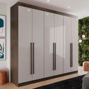 Ver imagem 2 de Guarda-roupa Casal 100% Mdf 6 Portas 4 Gavetas Grécia - Mais Móveis Cor New Canion/off-white