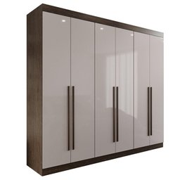 Guarda-roupa Casal 100% Mdf 6 Portas 4 Gavetas Grécia - Mais Móveis Cor New Canion/off-white - 1