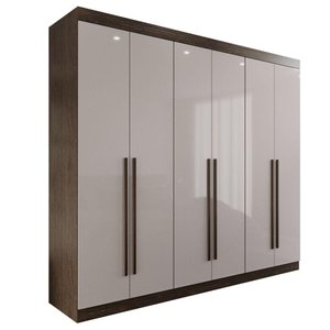 Guarda-roupa Casal 100% Mdf 6 Portas 4 Gavetas Grécia - Mais Móveis Cor New Canion/off-white