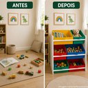 Ver imagem 2 de Baú Organizador Brinquedos Compacto Médio Colorido