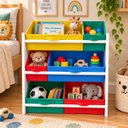 Ver imagem 1 de Baú Organizador Brinquedos Compacto Médio Colorido