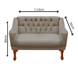 Namoradeira Decorativa Recepção Grecia Dritex Suede Cappuccino - 2