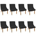 Ver imagem 5 de Kit 6 Cadeiras de Jantar Suede Pés Palito Preto