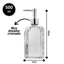 Ver imagem 2 de Saboneteira Porta Sabonete Líquido Vidro Clear Prime Listras 500ml - Tuut