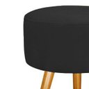 Ver imagem 3 de Combo 2 Puf, Puff Para Sala, Redondo, Suede Preto Luxo