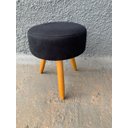 Ver imagem 4 de Combo 2 Puf, Puff Para Sala, Redondo, Suede Preto Luxo