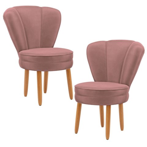 Conjunto 2 Cadeiras Confortável para Mesa de Jantar Decor Cozinha Tecido Veludo