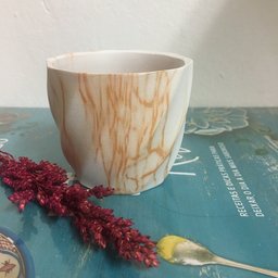 Vasos Em Cerâmica Mini Mesclados - Unidade Azul Mesclado - 5
