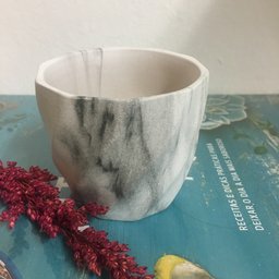 Vasos Em Cerâmica Mini Mesclados - Unidade Azul Mesclado - 4