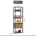Ver imagem 6 de Guarda Roupa Casal Modulado para Closet Aberto Estilo Industrial Bacco MDP Carvalho Cinza - MENU