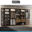 Ver imagem 2 de Guarda Roupa Casal Modulado para Closet Aberto Estilo Industrial Bacco MDP Carvalho Cinza - MENU