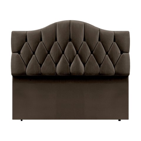 Cabeceira Queen 158 Provençal Capitonê Suede Café 120cm Altura Rbl