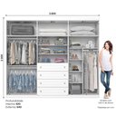 Ver imagem 2 de Guarda-roupa Casal 262cm 6 Portas 4 Gavetas Arizona Henn