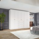 Ver imagem 3 de Guarda-roupa Casal 262cm 6 Portas 4 Gavetas Arizona Henn