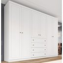 Ver imagem 1 de Guarda-roupa Casal 262cm 6 Portas 4 Gavetas Arizona Henn