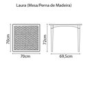 Ver imagem 2 de Mesa Quadrada Tramontina Diana Branca em Polipropileno com Pernas de Madeira Tramontina
