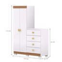 Ver imagem 2 de Cômoda Roupeiro Cristal 2 Portas 4 Gavetas Branco Camarim 6 Prateleiras