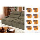 Ver imagem 3 de Sofá Retrátil Reclinável Supremo 3,00m Suede Velut Tabaco Molas no Assento - King House