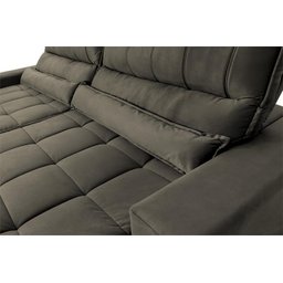 Sofá Retrátil Reclinável Supremo 3,00m Suede Velut Tabaco Molas no Assento - King House - 6
