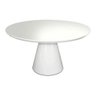 Mesa de Jantar Cone Laqueada Tampo Redondo com Vidro 1,20 Cm Branco **somente a Mesa** - 1