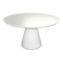 Ver imagem 1 de Mesa de Jantar Cone Laqueada Tampo Redondo com Vidro 1,20 Cm Branco **somente a Mesa**