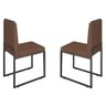 Conjunto Duas Cadeiras Sala Jantar Barcelona Base Preta:marrom - 1