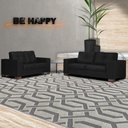 Ver imagem 4 de Conjunto Sofá Kenny G43 6 Lugares 240cm Preto Couro para Sala de Estar Gran Belo