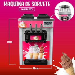Máquina de Sorvete Expresso 3 Sabores Inox Conservação Noturna - 220v - 11