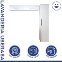 Ver imagem 2 de Lavanderia Modulada Uberaba 1 Armário Multiuso e 2 Armários Aéreos - Kaiki Móveis Branco