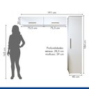Ver imagem 3 de Lavanderia Modulada Uberaba 1 Armário Multiuso e 2 Armários Aéreos - Kaiki Móveis Branco
