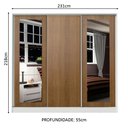 Ver imagem 3 de Guarda-roupa Casal 100% Mdf Madesa Eros 3 Portas de Correr com Espelhos - Branco/rustic