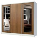 Ver imagem 2 de Guarda-roupa Casal 100% Mdf Madesa Eros 3 Portas de Correr com Espelhos - Branco/rustic