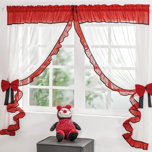 Cortina Infantil para Varão Simples Joaninha 2,00m X 1,70m