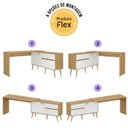 Ver imagem 2 de Mesa Gamer em L Strike 1 Gaveta MDP 136cm Madeirado e Branco Multimóveis