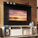 Ver imagem 1 de Rack Madesa Cancun e Painel para Tv até 65 Polegadas - Branco/preto