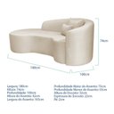 Ver imagem 3 de Recamier Curvo Orgânico 180cm 3 Lugares Lado Esquerdo para Sala de Estar em Linho Londres