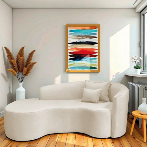 Recamier Curvo Orgânico 180cm 3 Lugares Lado Esquerdo para Sala de Estar em Linho Londres