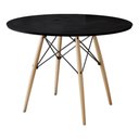 Ver imagem 1 de Mesa Dkr Eiffel Redondo Tampo de Madeira 110cm Preto