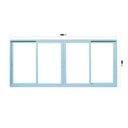 Ver imagem 4 de Janela Correr 4 Folhas Vidro 200cm X 100cm Vidro Temperado 6cm Fábrica do Alumínio