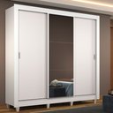 Ver imagem 1 de Guarda-Roupa Casal Madesa Mônaco 3 Portas de Correr com Espelho com Pés Branco Cor:Branco