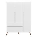 Ver imagem 3 de Jogo de Quarto Infantil Retrô Alice Guarda Roupa e Cômoda com Porta Branco - Pr Baby Branco