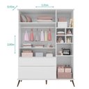 Ver imagem 4 de Jogo de Quarto Infantil Retrô Alice Guarda Roupa e Cômoda com Porta Branco - Pr Baby Branco