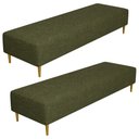 Ver imagem 1 de Kit 02 Puffs Decorativo Sala de Estar Bali W01 Pés Palito 170x60cm Linho Verde - Lyam Decor